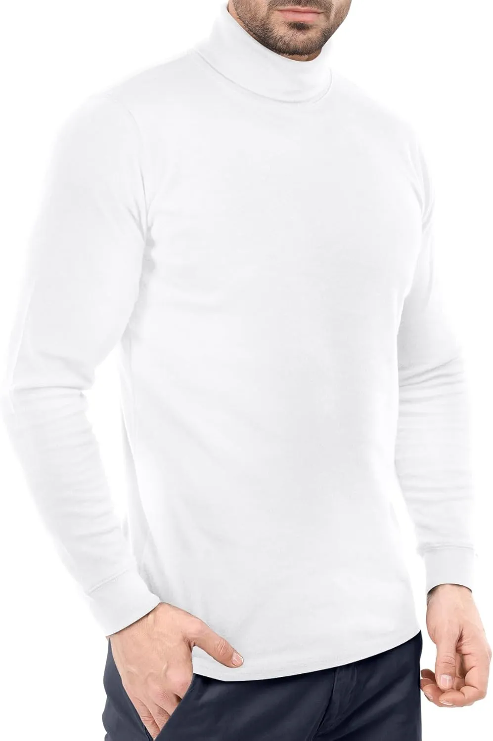 Utopia Wear Men's Turtleneck Slim Fit Lightweight Pullover Top