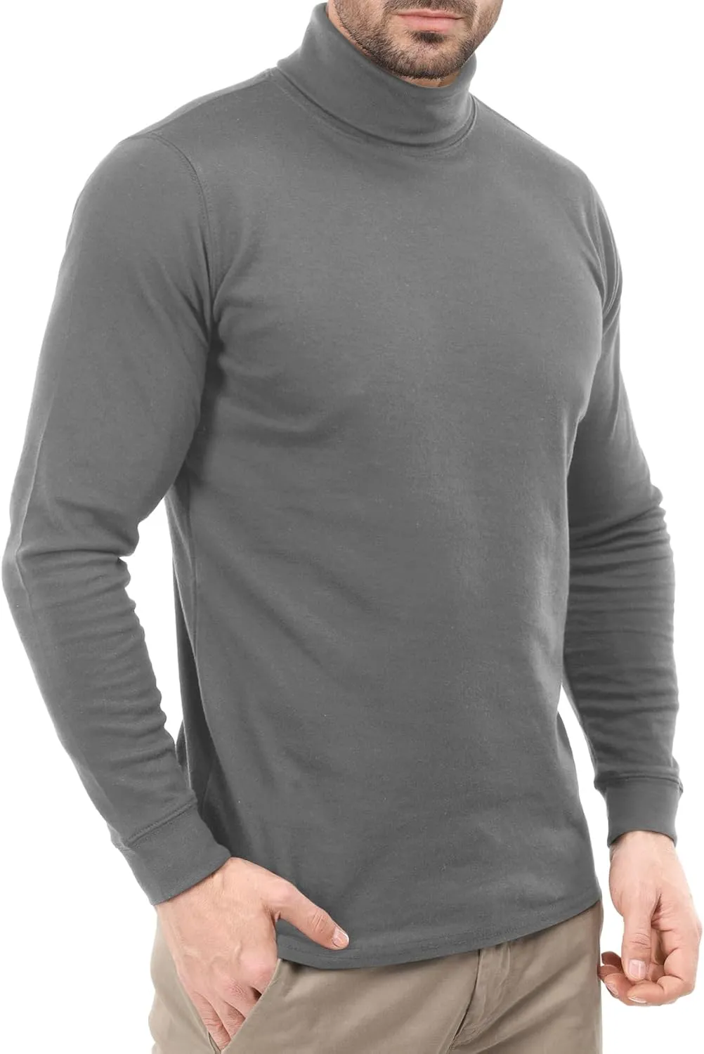 Utopia Wear Men's Turtleneck Slim Fit Lightweight Pullover Top