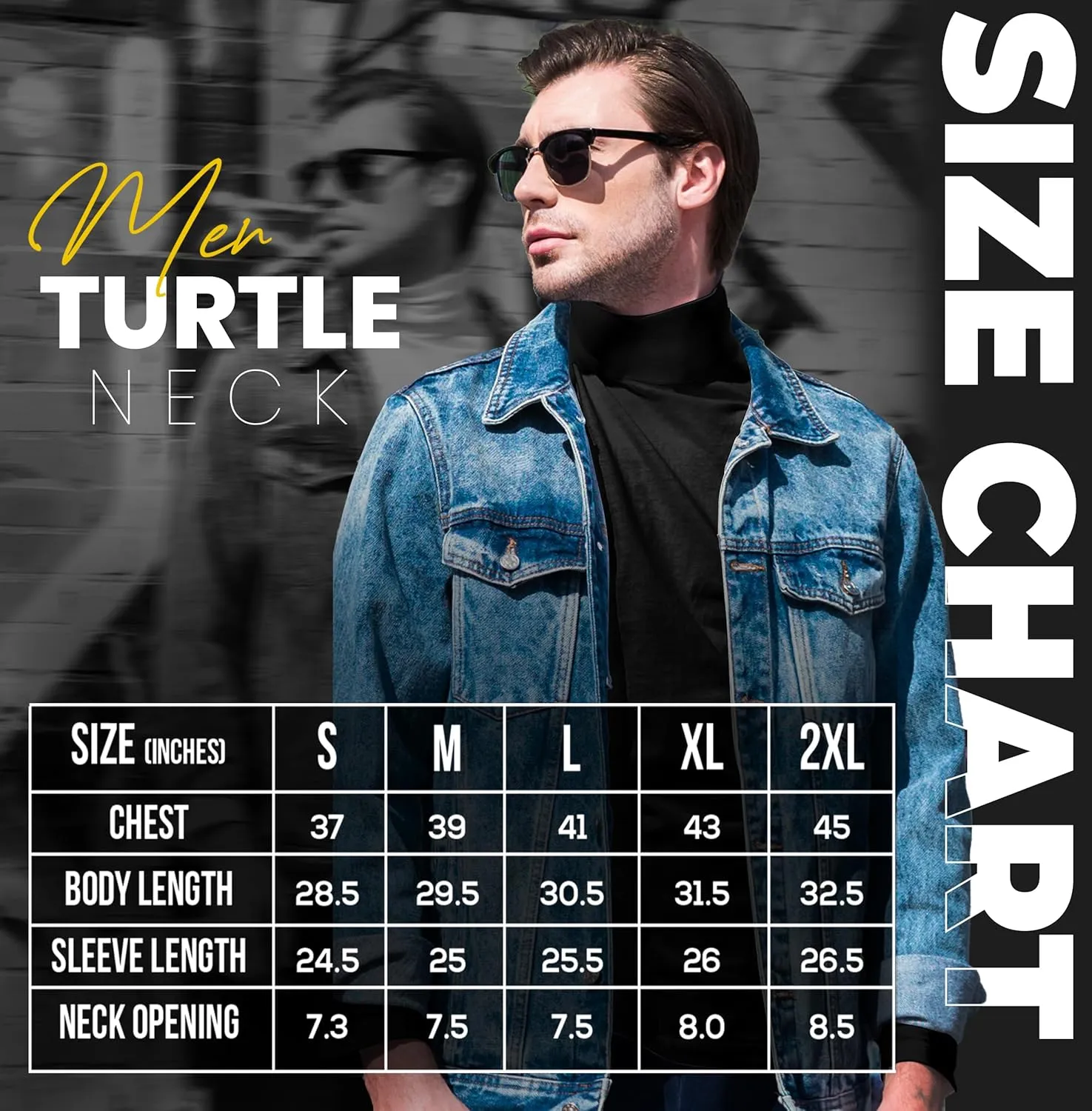 Utopia Wear Men's Turtleneck Slim Fit Lightweight Pullover Top