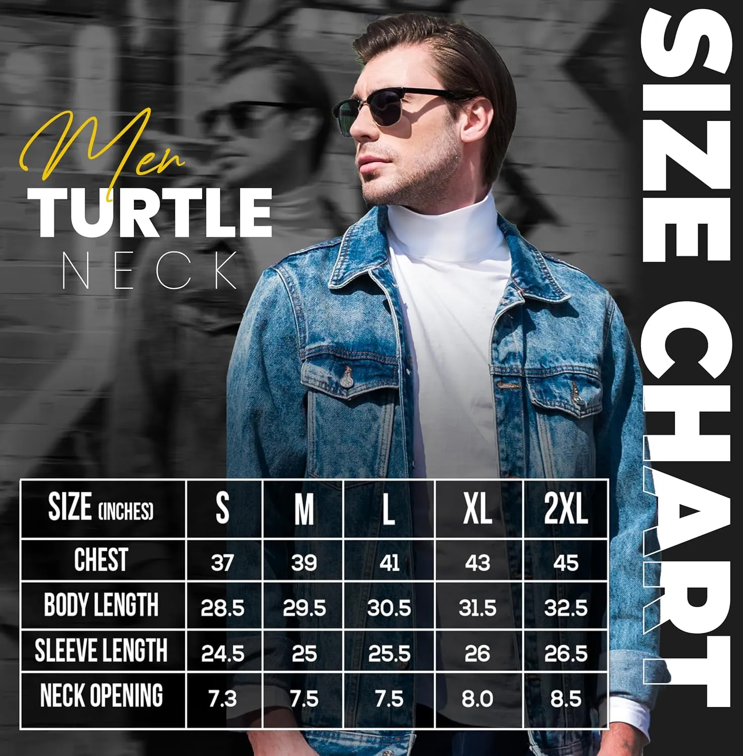 Utopia Wear Men's Turtleneck Slim Fit Lightweight Pullover Top