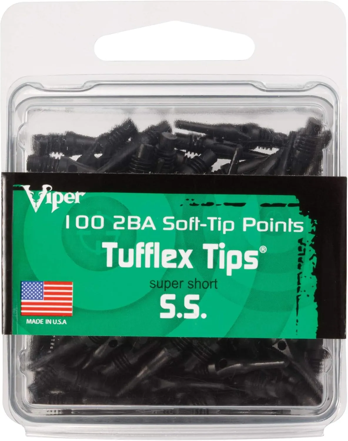 Viper Dart Accessory: Tufflex S.S. (Super Short) 2BA Thread Soft Tip Dart Points (100 and 1000 Packs)
