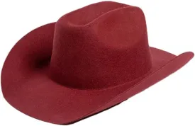 Women 100% Australian Wool Felt Unisex Curly Wide Brim Cowboy Panama Hat