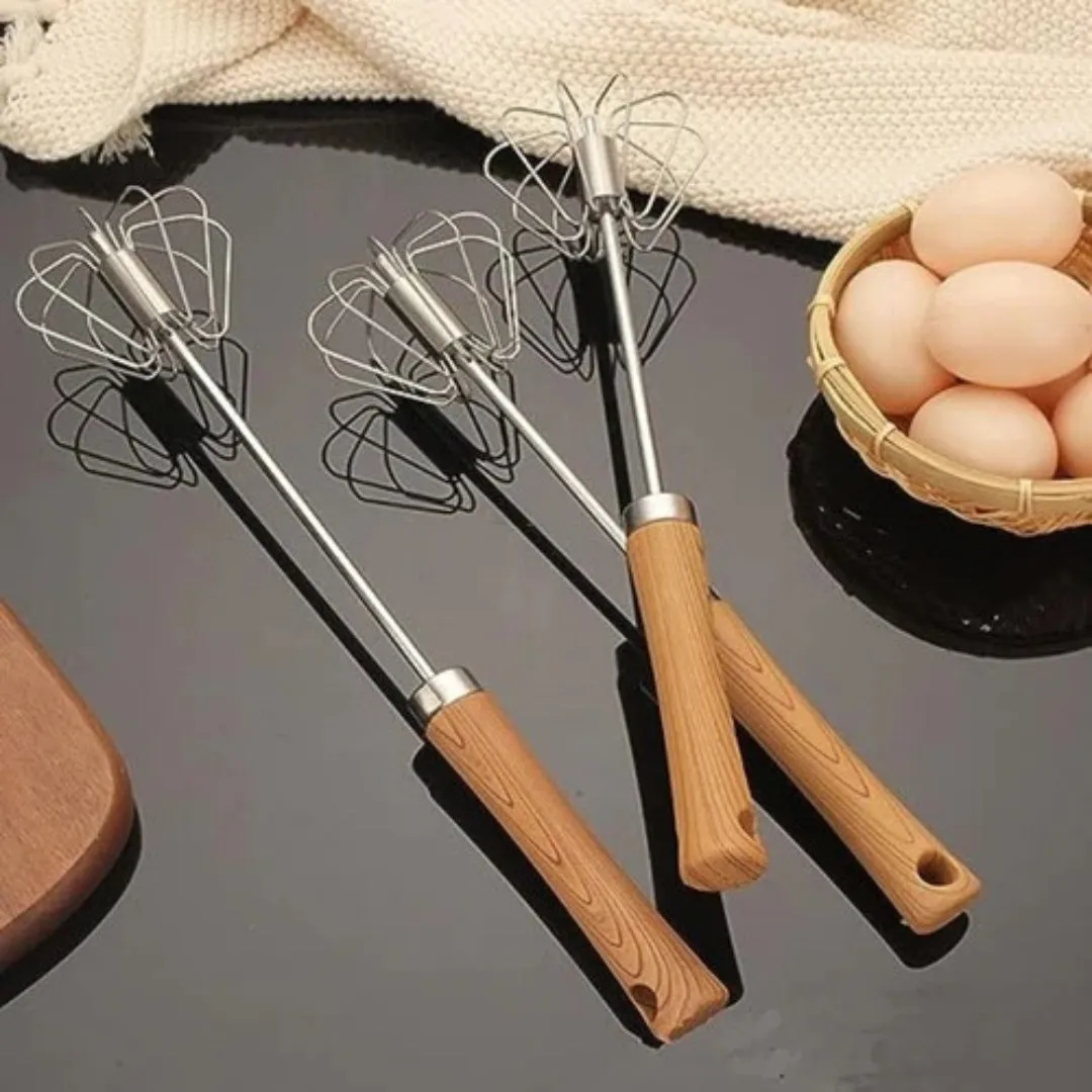 Wooden Handle Steel Whisker
